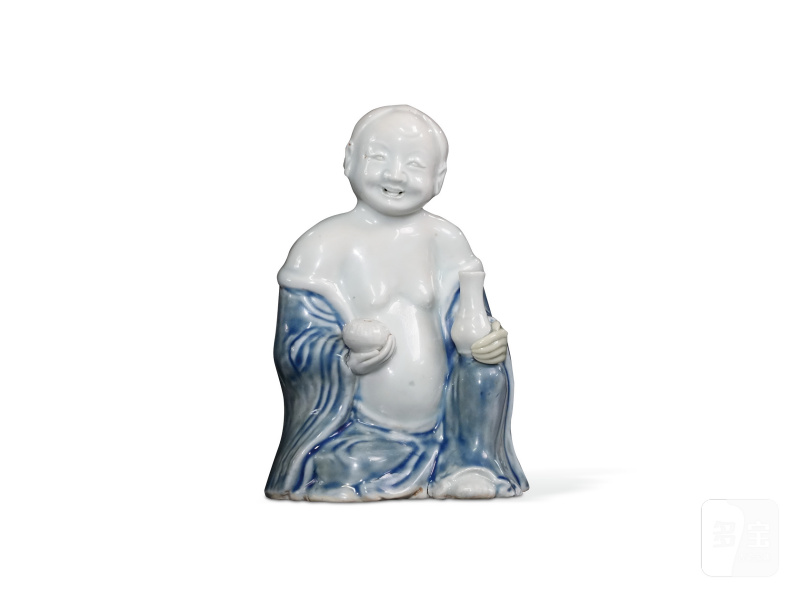 清早期 青花弥勒佛造像